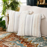 Housse de coussin tuftée bohème personnalisée de qualité supérieure, taie d'oreiller de style ethnique nordique pour canapé, lit, tête de lit, décoration de salon