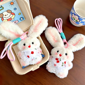 Lindo Peluche <span class=keywords><strong>de</strong></span> Conejo con Orejas Largas y Peludas que Canta, como Colgante para Llavero, para Compra al por Mayor - Product Image 1