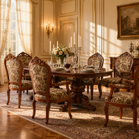 Chaise de salle à manger sculptée en bois massif de style européen, fauteuil de loisirs en tissu, chaise d'étude, chaise de bureau, chaise de table basse, mobilier de maison