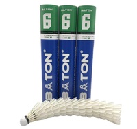 Volants de badminton en plumes d'oie n°6, durables et stables, lot de 12, pour salle de sport, club, vente directe usine