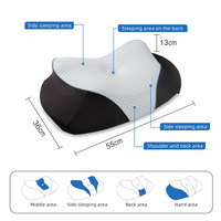 Oreiller orthopédique confortable et écologique en mousse à mémoire de forme, lavable, contour papillon, soutien du cou, moderne, pour dormeurs sur le ventre, le dos et le côté