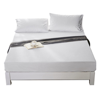 Drap-housse en tissu éponge polycoton, conception imperméable, literie hôtelière, fabrication OEM, service de personnalisation de la taille et de la couleur
