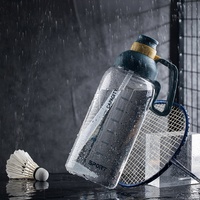 Gourde de sport portable en plastique transparent avec échelle graduée, grande capacité, pour hommes et femmes, idéale pour le fitness en extérieur et l'usage quotidien