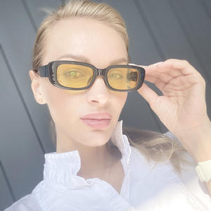 Gafas de sol Longying Retro Cat Eye con montura negra, lentes de PC con protección UV400 para mujer, protección solar, viajes, conducción, moda. - Product Image 3