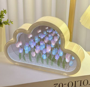 <b>LED</b> 3D Simulation Tulip Lamp Mirror Light Bedside Desk Flower Romantic Atmosphere for Home Decoration - Product Image 3