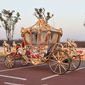 Wedding Gold Sculpture Horse Carriage Electric Sightseeing Horse Exhibition <b>Cart</b> for Sale Europe - Product Image 3