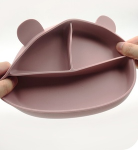 Assiette de nourriture pour bébé avec assiette en silicone de dessin animé à ventouse intégrée, vaisselle anti-chute et anti-brûlure pour bébé - Product Image 4