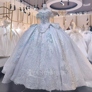 Lsml048 Nouvelle robe de mariée élégante et brillante avec des diamants, style princesse coréen, jupe bouffante, robe de mariée mince, Jancember - Product Image 4