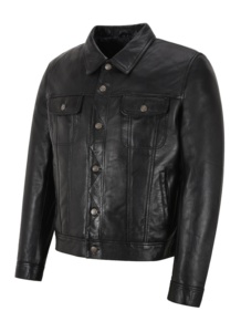 Custom 100% Genuine Black Nappa Leather Men’s <b>Jacket</b> Tailored Fit Custom Logo Private Label OEM Wholesale <b>Smart</b> Casual Style - Product Image 2