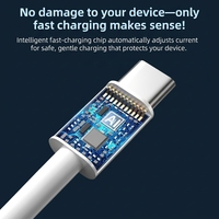 Cable USB a Tipo-C Premium 6A, Duradero, Carga Súper Rápida, Cable de Sincronización de Datos con Inyección de PVC, Universal, Negro y Blanco, para el Hogar