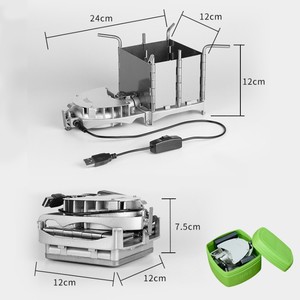 <span class=keywords><strong>BRS</strong></span> Portable Palm Sized Camping Extérieur Poêle À Bois Brûleur À Charbon De Bois BBQ Four Électronique Souffleur Poêle - Product Image 5