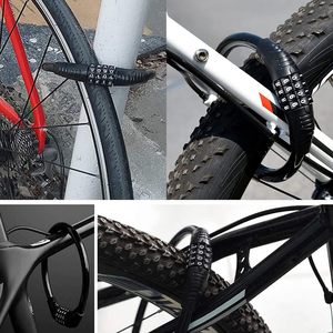 Nuevo accesorio de bicicleta Contraseña de 4 dígitos Bloqueo de bicicleta seguridad antirrobo bloqueo Scooter bicicleta combinación contraseña Cable bloqueo - Product Image 6