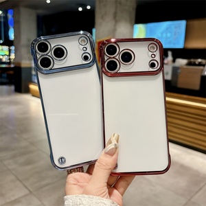 ultra Thin Hard Pc Electroplated Phone Cases for iphone 17 Frameless Tpu Bumper with <b>Glass</b> Lens <b>Protector</b> case - Product Image 4
