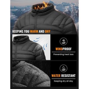Chaqueta Acolchada para Hombre Rdruko, Ligera, Plegable, Alternativa al Plumón, Resistente al Viento, con Cuello Alto, Resistente al Agua - Product Image 3