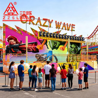 Manège Crazy Wave 16 places avec lumières LED éblouissantes, attraction de parc d'attractions en plein air excitante pour le plaisir familial