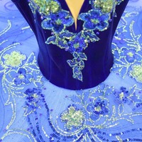 T0345 Vente en gros de tutus de ballet professionnels bleus, jupe de danse pour femmes adultes, vêtements de danse classiques, robe de tutu de ballet