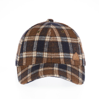 Casquette de baseball vintage en laine mélangée à 6 panneaux avec patch en cuir véritable, profil bas, doublure intégrale, idéale pour l'hiver et les activités de plein air