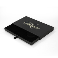 Boîte cadeau en carton personnalisée faite à la main avec tiroir, écologique, en carton gris, emballage avec feuille d'or