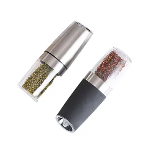 Automático Mini Elétrica Dry Spice Salt Grinder Set Aço Inoxidável Rosa Black <span class=keywords><strong>Pepper</strong></span> <span class=keywords><strong>Mill</strong></span> Garrafa Gravidade & Elétrica Boxed - Product Image 2