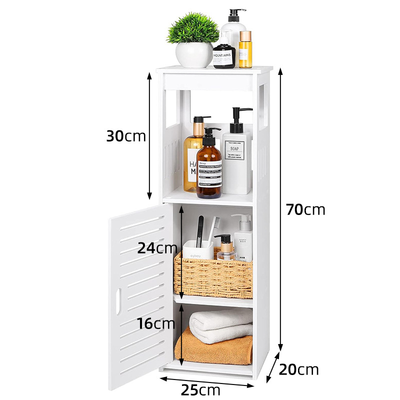 Gabinete estrecho minimalista [Puerta única separada]