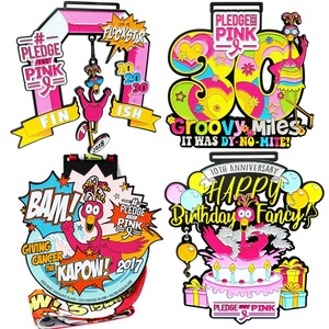 Manufacturers Wholesale Activity Theme Award <b>Metal</b> Commemorative Sports Medals Custom Breast Cancer Awareness Running Medals - Product Image 2