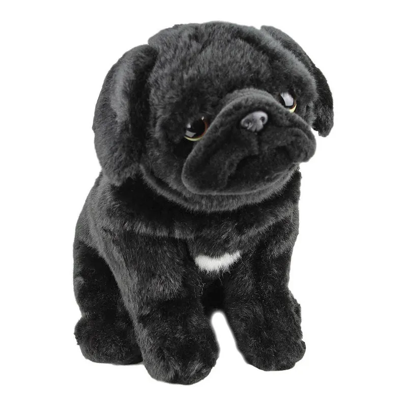 2024 nhà sản xuất thiết kế mới nóng bán thực tế nhồi bông ngồi con chó màu đen đồ chơi sang trọng