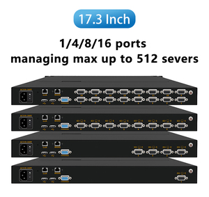 Commutateur KVM 15,6/17/17,3/18,5/19 pouces avec port LAN/RS232, espace rack 1U, contrôle de groupe unique, 8 serveurs avec 4/8/16 ports série - Product Image 4