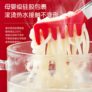 Silicone Food Clip 9-Inch Stainless Steel Heat Resistant For Pasta Hot Pot Baking BBQ Steak - Product Image 1