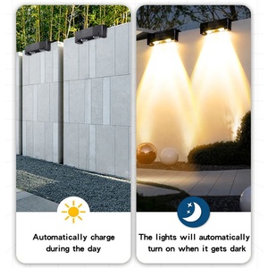 Outdoor modern IP65 waterproof solar wall lamp garden courtyard road warm white solar courtyard lamp LED wall lamp <b>fence</b> - Product Image 6