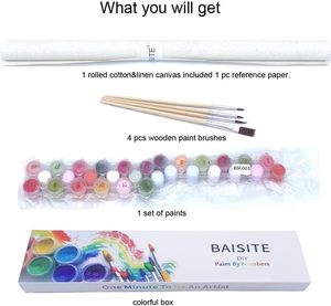 2025 Lion Sơn Bằng Số Kit Tùy Chỉnh Trang Trí Nội Thất Bán Buôn Tự Làm Động Vật Acrylic Sơn Với Khung Trên Vải - Product Image 4