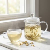 Teh Putih Jasmine Silver Needle Organik Kelas Premium-A Daun Teh Longgar dengan Aroma Bunga untuk Kesehatan Sehari-hari dan Hadiah