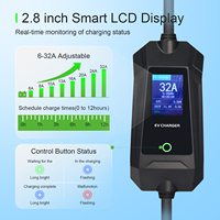 Chargeur de voiture électrique portable Tesla Plug 7 kW en gros d'usine, courant réglable 10A 13A 16A 32A, utilisation domestique EVSE