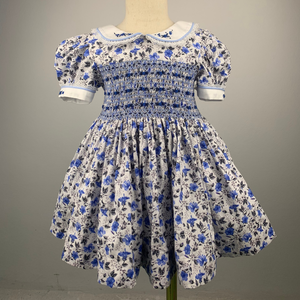 Vestido de princesa Floral con estampado de algodón 100% personalizado para niñas, gran oferta, ropa occidental de manga corta para niños, ropa para bebés de 12 años - Product Image 3