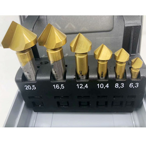Ti-Coated Cobalt Chamfering <strong>Drill</strong> 45 60 90 Degree <strong>Countersink</strong> <strong>Drill</strong> Bit Ti-Coated Three-flute Chamfering Cutter - Product Image 2