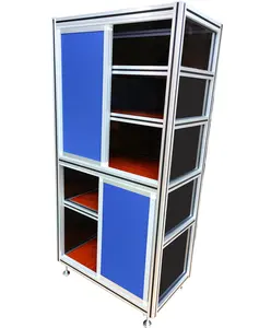 Assembly production line aluminum profile cabinet 40*40 T slot aluminum rail tool cabinet & material shelf