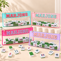 Sac de rangement pour tuiles de mahjong en PVC transparent avec logo personnalisé, grande capacité, fermeture éclair, étui de transport portable, organisateur d'accessoires de mahjong