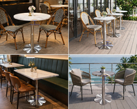 Pied de table décoratif en acier inoxydable brossé au design moderne pour restaurant