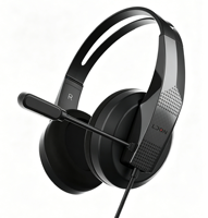 LDON 520 Headset Gaming Berkabel Driver Over-Ear Suara Surround Mikrofon Latensi Rendah Kulit Logam Kabel 2M AAC Audiophile RGB