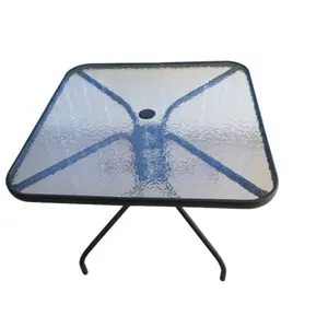 다기능 유리 새로운 디자인 안뜰 가구 현대 유럽 야외 테이블 우산 구멍