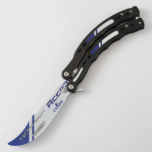 Couteau d'entraînement portable pour la pratique du butterfly, type CSGO, avec lame déployable pour l'observation, pour l'entraînement manuel - Product Image 1