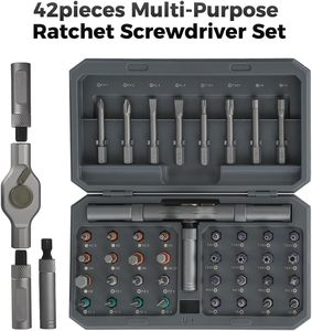 Set <span class=keywords><strong>Cacciaviti</strong></span> Magnetici a Cricchetto 42 in 1 con Impugnatura a T, <span class=keywords><strong>Kit</strong></span> Multiuso per Fai-da-Te - Product Image 2