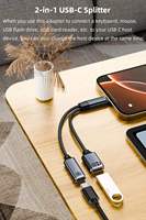 Adaptateur USB-C OTG 2-en-1 avec sortie DC, transfert de données 10 Gbit/s et charge rapide PD 100 W pour téléphones et ordinateurs portables