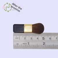 Nouveau pinceau de maquillage pour blush à joue unique, en poils de cheval, manche en plastique doré, petit outil de maquillage plat, vente en gros immédiate