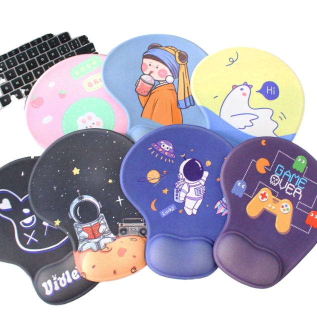 Colorful Stylish Silicone Gel 3D Mouse Pad with Wrist Support Non-Slip Rubber Base Mousepad for Office Computer Laptop Mac