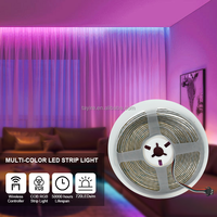 Bande lumineuse LED COB intelligente flexible numérique adressable WS2811 RGBIC 5V 12V 60LED 100LED 160LED de 5 mm pour la décoration intérieure