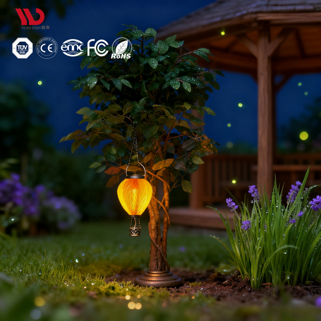 Exquisite Mini Hot Air Balloon Solar IP65 Waterproof LED Hanging Lantern with Light Sensor for Garden Festive Decoration