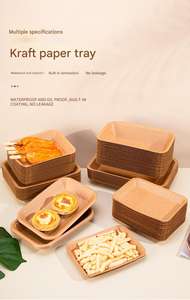 Custom Serving Biodegradable <b>Bamboo</b> Wooden <b>Disposable</b> Kraft Paper Snack Dry Fruit Food Sushi <b>Plates</b> Dishes Trays Set - Product Image 6