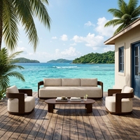 Ensemble de canapés d'extérieur de luxe pour villas et hôtels, mobilier de jardin moderne en aluminium, idéal pour patios et espaces décontractés