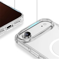 Coque de téléphone transparente magnétique antichoc en acrylique pour iPhone 18 Pro Max Mini, compatible avec la charge sans fil, protection du bouton de l'appareil photo