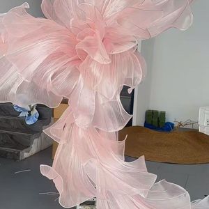 Flores Decorativas de Alta Gama Hechas a Mano para Bodas, Flores Artificiales de Amapola de Espuma, Tela, Seda, Organza y Papel, Flores Gigantes con Soporte - Product Image 4